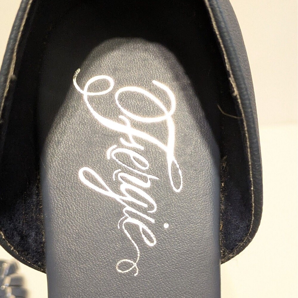 Fergie Nickel D'orsay Flats Blue Silver Pop Woven Leather Women's Shoes Size 8.5 - Picture 5 of 8